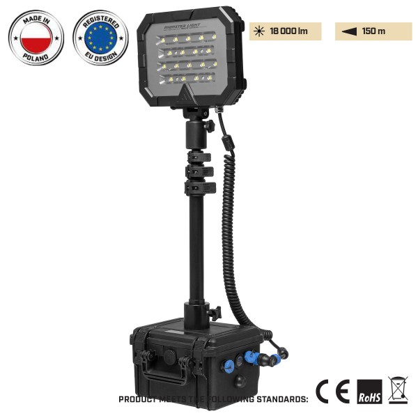 Прожектор професійний Mactronic Monster Light Mini (18 000 Lm) Recharg (PFL0151-E)