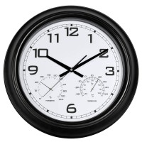Годинник настінний Technoline 816722 Thermo-Hygro Black (816722)