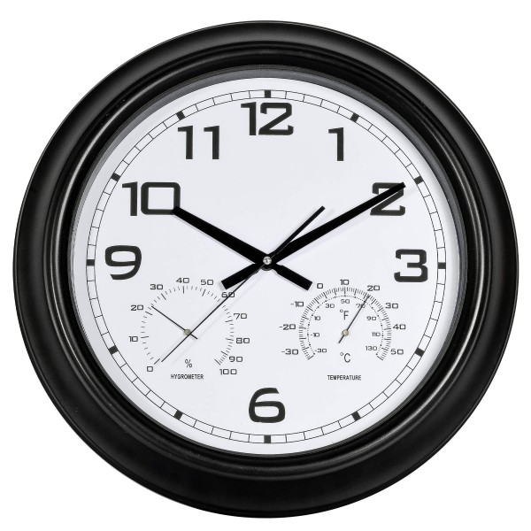 Годинник настінний Technoline 816722 Thermo-Hygro Black (816722)