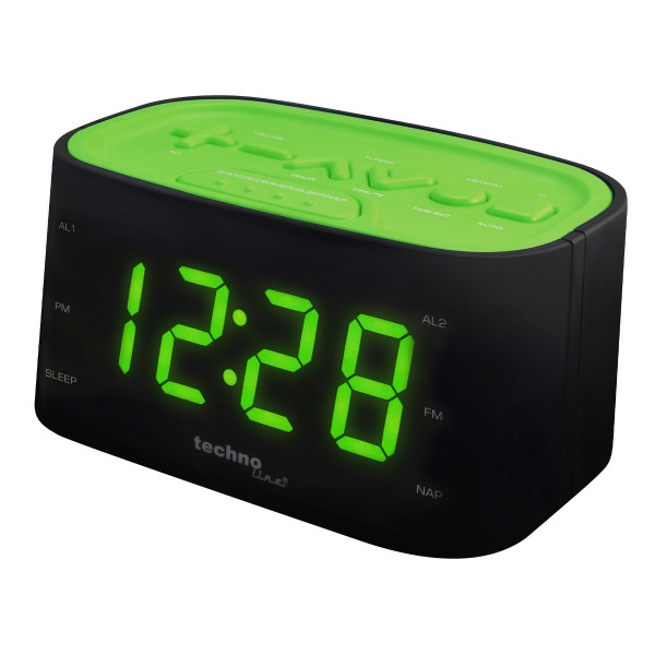 Фото - Настенные часы Technoline Годинник настільний з радіо  WT465 Black/Green  DAS3 (WT465 grun)