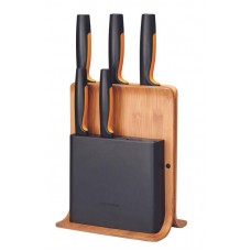 Набір кухонних ножів з бамбуковим блоком Fiskars Functional Form 5 шт (1057552)
