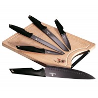 Набір ножів з обробною дошкою Berlinger Haus Black Rose Collection (BH-2708)