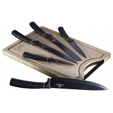 Набір ножів із дошкою 6 предметів Berlinger Haus Black Royal Collection (BH-2549)
