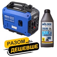 Комплект генератор Brevia інверторний бензиновий 2,0кВт GP2000iS + масло Molder Engine Oil 4T 10W-30 1л