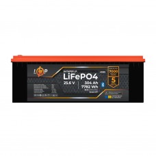 Акумулятор LP LiFePO4 25,6V - 304 Ah (7782Wh) (BMS 200A/100А) пластик Smart BT  (Безкоштовна доставка)