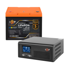 Комплект резервного живлення LP (LogicPower) ДБЖ + літієва (LiFePO4) батарея (UPS B1000 + АКБ LiFePO4 1280Wh)