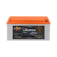 Акумулятор LP LiFePO4 25,6V - 100 Ah (2560Wh) (BMS 100A/50А) пластик Smart BT  (Безкоштовна доставка)