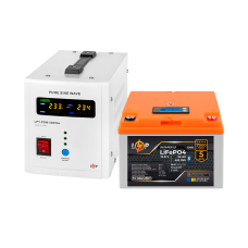 Комплект резервного живлення LP(LogicPower) ДБЖ + літієва (LiFePO4) батарея (UPS В500 + АКБ LiFePO4 410W)  (Безкоштовна доставка)