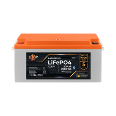 Акумулятор LP LiFePO4 12,8V - 200 Ah (2560Wh) (BMS 200A/100А) пластик Smart BT