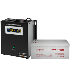 Комплект резервного живлення для котла і теплої підлоги LP (LogicPower) ДБЖ + гелева батарея (UPS W1000VA + АКБ GL 2400W)  (Безкоштовна доставка)