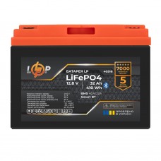 Акумулятор LP LiFePO4 12,8V - 32 Ah (410Wh) (BMS 40А/32A) пластик Smart BT  (Безкоштовна доставка)