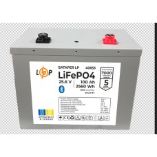 Акумулятор LP LiFePO4 25,6V - 100 Ah (2560Wh) (BMS 100A/50А) Метал Smart BT  (Безкоштовна доставка)