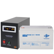 Комплект резервного живлення LP (LogicPower) ДБЖ + мультигелева батарея (UPS B1000 + АКБ MG 1280W)  (Безкоштовна доставка)