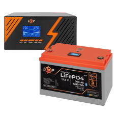 КРЖ LogicPower B1500 + літієва (LiFePO4) батарея 1280 Ватт (22754+37476 100 Ah)  (Безкоштовна доставка)