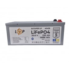 Акумулятор LP LiFePO4 25,6V - 230 Ah (5888Wh) (BMS 200A/100А) метал Smart BT  (Безкоштовна доставка)