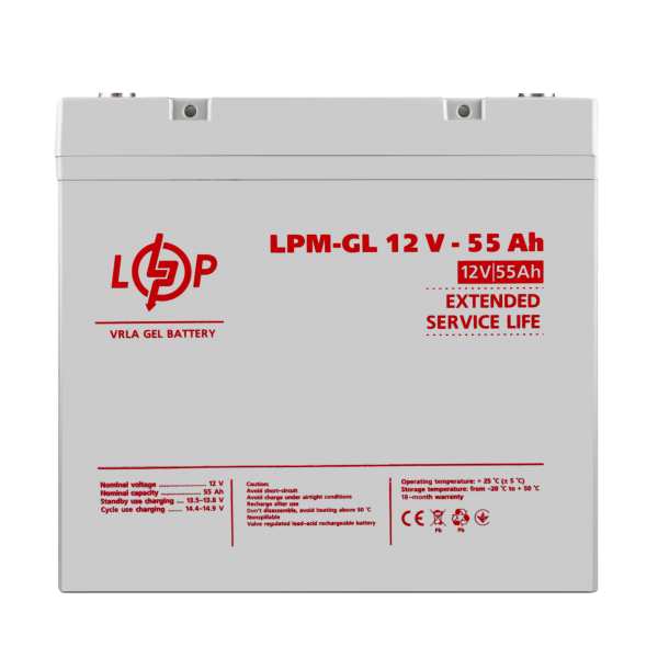 Акція.Акумулятор гелевий LPM-GL 12V - 55 Ah  (Безкоштовна доставка)