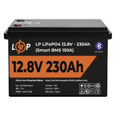Акумулятор LP LiFePO4 12V (12,8V) - 230 Ah (2944Wh) (Smart BMS 150А) з BT пластик  (Безкоштовна доставка)