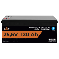 Акумулятор LP LiFePO4 25,6V - 120 Ah (3072Wh) (Smart BMS 100А) з BT пластик для ДБЖ  (Безкоштовна доставка)