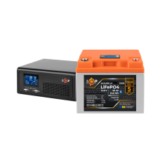 Комплект резервного живлення LP(LogicPower) ДБЖ + літієва (LiFePO4) батарея (UPS В1000 + АКБ LiFePO4 640W)  (Безкоштовна доставка)