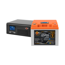 Комплект резервного живлення LP(LogicPower) ДБЖ + літієва (LiFePO4) батарея (UPS В430VA + АКБ LiFePO4 640W)  (Безкоштовна доставка)