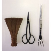 Набір для бонсаї: Ножиці SATSUKI 180 мм, пінцет з граблями 21 см, мітла-щітка 14 см, KIKUWA (1117657)