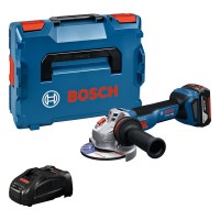 Акумуляторна безщіткова кутова шліфувальна машина Bosch GWS 18V-11S (06019N4003) (1 аку 5Ah та ЗП в L-Boxx)