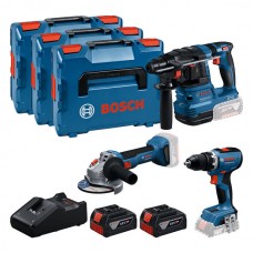 PRO набір з 3 інструментів BOSCH 18V: GSR + GBH + GWS + 2x GBA 5.0 Ah + GAL 18V-40(0615A5009G)