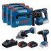 PRO набір з 3 інструментів BOSCH 18V: GSR + GBH + GWS + 2x GBA 5.0 Ah + GAL 18V-40(0615A5009G)
