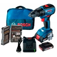Акумуляторний дриль-шуруповерт Bosch Professional GSR 18V-50 + 2 акб 2Ah + GAL 18V-20 + набір біт + сумка (06019H5004)