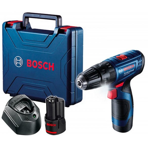 Ударний дриль-шуруповерт Bosch GSB 120-Li, 2 акб GBA 12V 2.0Ah (06019G8100)