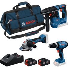 Комбінований комплект Bosch Professional 18V GSB + GBH + GWS + 2x акумулятори 4.0 Ah (0615A500AG)