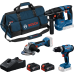 Комбінований комплект Bosch Professional 18V GSB + GBH + GWS + 2x акумулятори 4.0 Ah (0615A500AG)