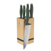 Набір ножів на дерев'яній підставці Berlinger Haus Matte Green Collection (BH-2751)