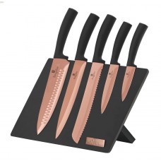 Набір ножів з магнітною підставкою Berlinger Haus Metallic Line Rose Gold Edition (BH-2609)