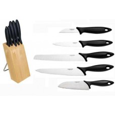 Набір з 5 ножів в блоці Fiskars Essential 1023782