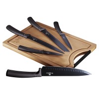 Набір ножів з обробною дошкою Berlinger Haus Carbon Pro (BH-2567)