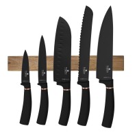Набір ножів з магнітною планкою Berlinger Haus Black Rose Collection (BH-2884)