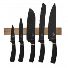 Набір ножів з магнітною планкою Berlinger Haus Black Rose Collection (BH-2884)