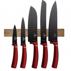 Набір ножів з магнітною планкою Berlinger Haus Metallic Line Burgundy Edition (BH-2886)