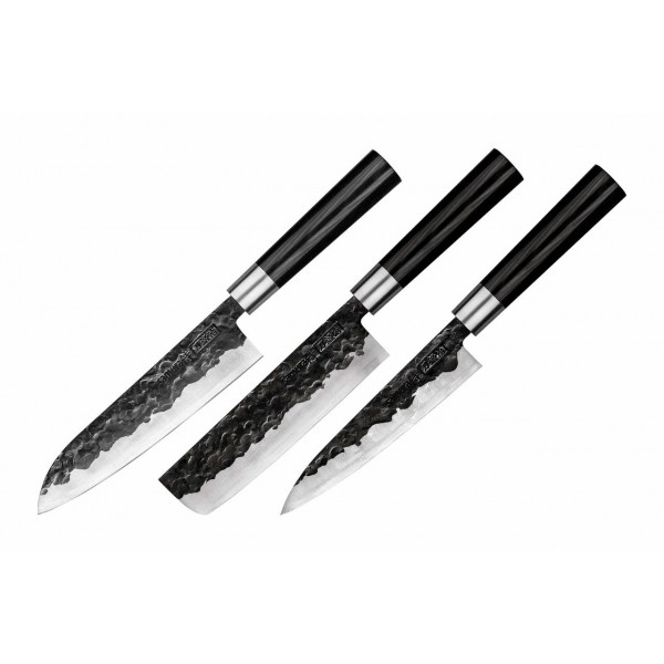 Набір з 3-х кухонних ножів Samura Blacksmith (SBL-0220)  (Безкоштовна доставка)