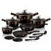 Набір посуду Berlinger Haus Metallic Line Shiny Black Edition 18 предметів (BH-6614)
