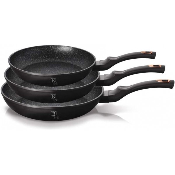 Набір сковородок із 3 предметів Berlinger Haus Black Rose Collection (BH-6158)