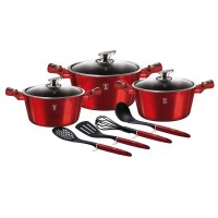 Набір посуду 10 предметів Berlinger Haus Metallic Line Burgundy Edition (BH-6150)