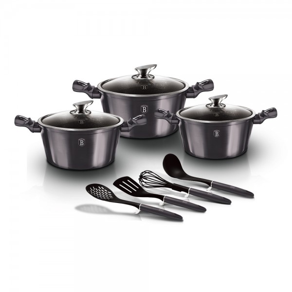 Набір посуду 10 предметів Berlinger Haus Metallic Line Carbon Pro Edition (BH-6919)