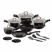 Набір посуду 15 предметів Berlinger Haus Black Silver Collection (BH-6155)