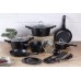 Набір посуду 15 предметів Berlinger Haus Black Silver Collection (BH-6155)