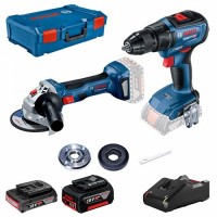 Акумуляторний дриль-шуруповерт GSR 18V-50 + акумуляторна кутова шліфувальна машина GWS 180-LI + акумулятор 1 х 2,0 Ач + акумулятор 1 х 5,0 Ач