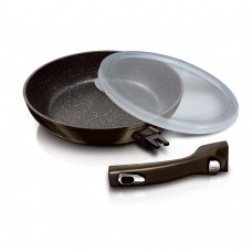 Сковорода з знімною ручкою 28 см Berlinger Haus Metallic Line Shiny Black Collection (BH-7154)