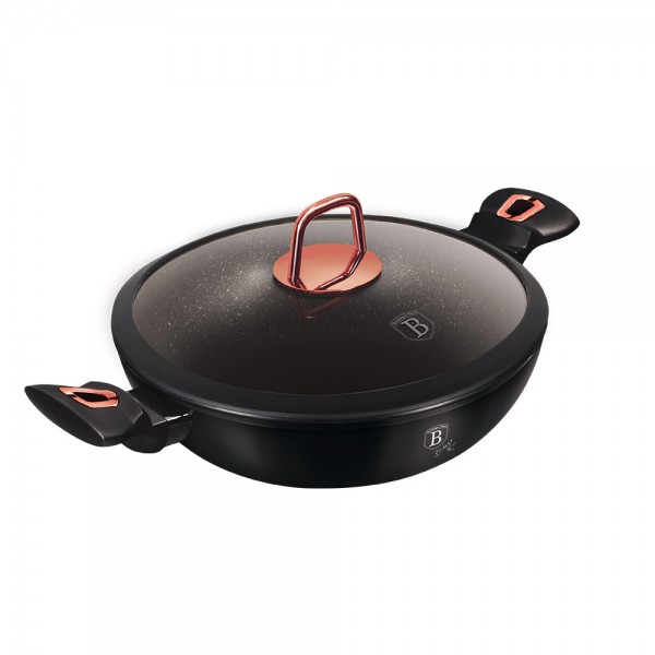Вок із кришкою 30 см Berlinger Haus Black Rose Collection (BH-7112)