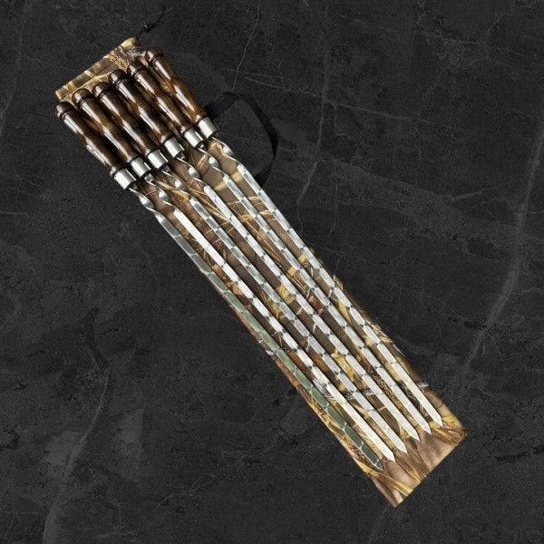 Набір шампурів "Компакт ПЛЮС" у тканинному кейсі 7в1 (рогіз)